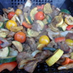 Barbequed Grill Basket Beef and Vegetables