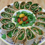 Roasted Eggplant and Red Pepper Lavash Rolls