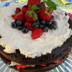 Chocolate Cake with Fresh Berries with Vanilla Whipped Cream