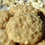 Caramel Corn, Coconut and White Chocolate Chip Cookies