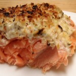 Roasted Salmon with Creamy Herbs and Panko Crust