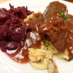 Beef Rouladen with Spätzle and Red Cabbage