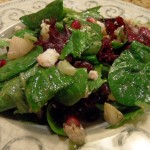 Salad with Pears, Pomegranates, Pistachios, and Feta with a Pomegranate Vinaigrette