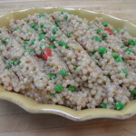 Israeli Couscous Pilaf with Peas and Red Pepper