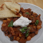 Moroccan Spiced Turkey and Chickpea Chili with Lebnah Cheese and Chermoula
