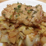 Seared Chicken Thighs with Cabbage, Turnips and Figs