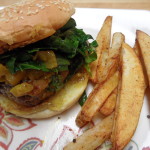 Burgers with Green Tomato Chow Chow Chutney and Oven Fries