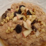 Ancient Grain and Super Seed Oatmeal with Cinnamon, Apples, Walnuts and Raisins