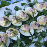 Deviled Eggs with Bay Shrimp, Tarragon and Dill