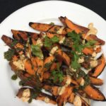 Grilled Sweet Potato Wedges with Chimichurri Sauce and Chipotle-Cilantro Aioli